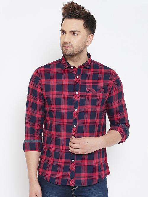 red checkered casual shirt - 17118861 - Standard Image - 1
