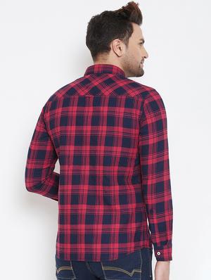 red checkered casual shirt - 17118861 - Standard Image - 3