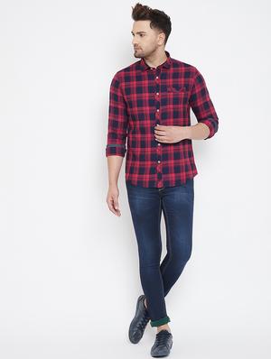 red checkered casual shirt - 17118861 - Standard Image - 4