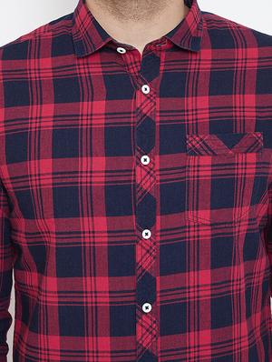 red checkered casual shirt - 17118861 - Standard Image - 5