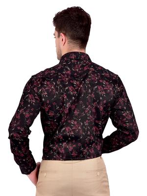 black floral print casual shirt - 17119136 - Standard Image - 3