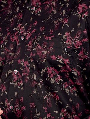 black floral print casual shirt - 17119136 - Standard Image - 5