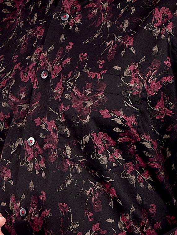 black floral print casual shirt - 17119136 - Zoom Image - 5