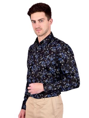 black floral print casual shirt - 17119137 - Standard Image - 2