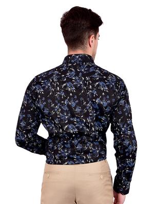 black floral print casual shirt - 17119137 - Standard Image - 3