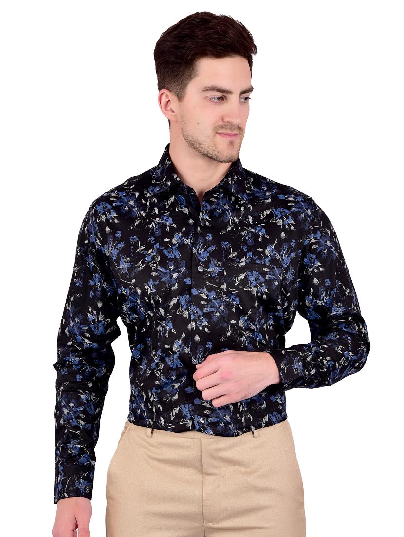 black floral print casual shirt - 17119137 - Zoom Image - 1
