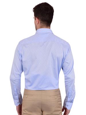 blue self design formal shirt - 17119154 - Standard Image - 3