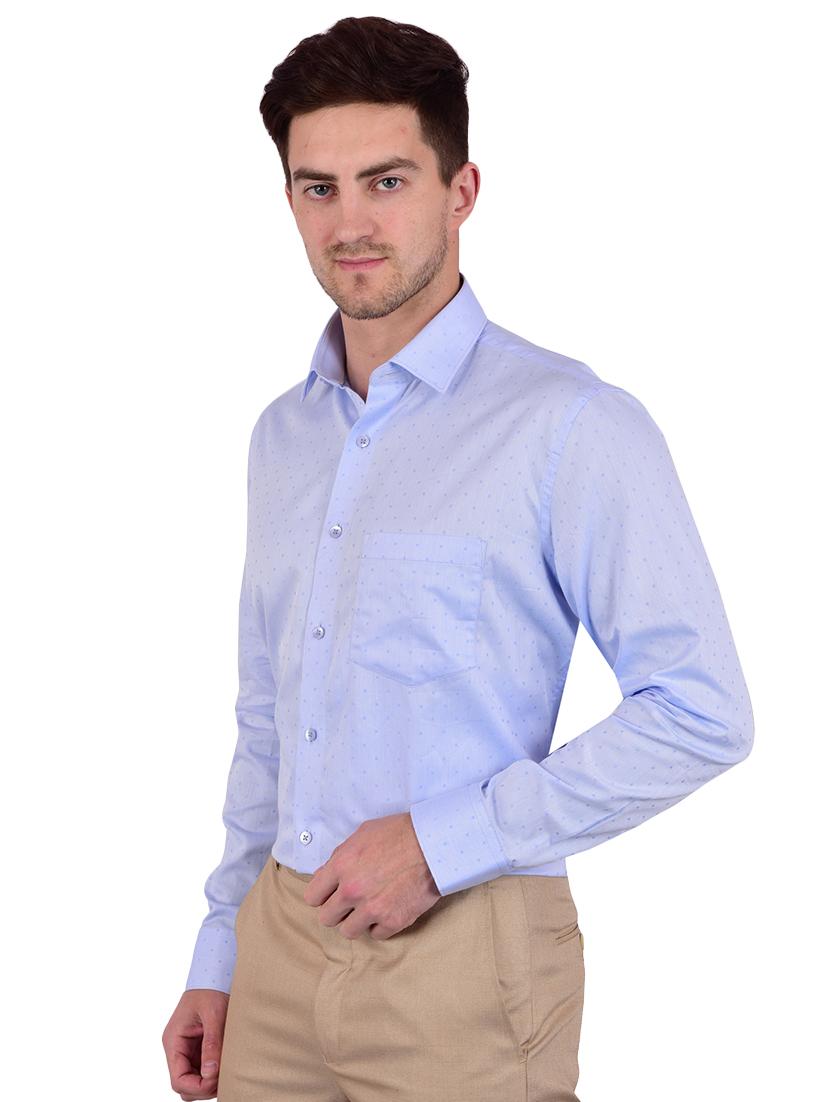 blue self design formal shirt - 17119154 - Zoom Image - 2