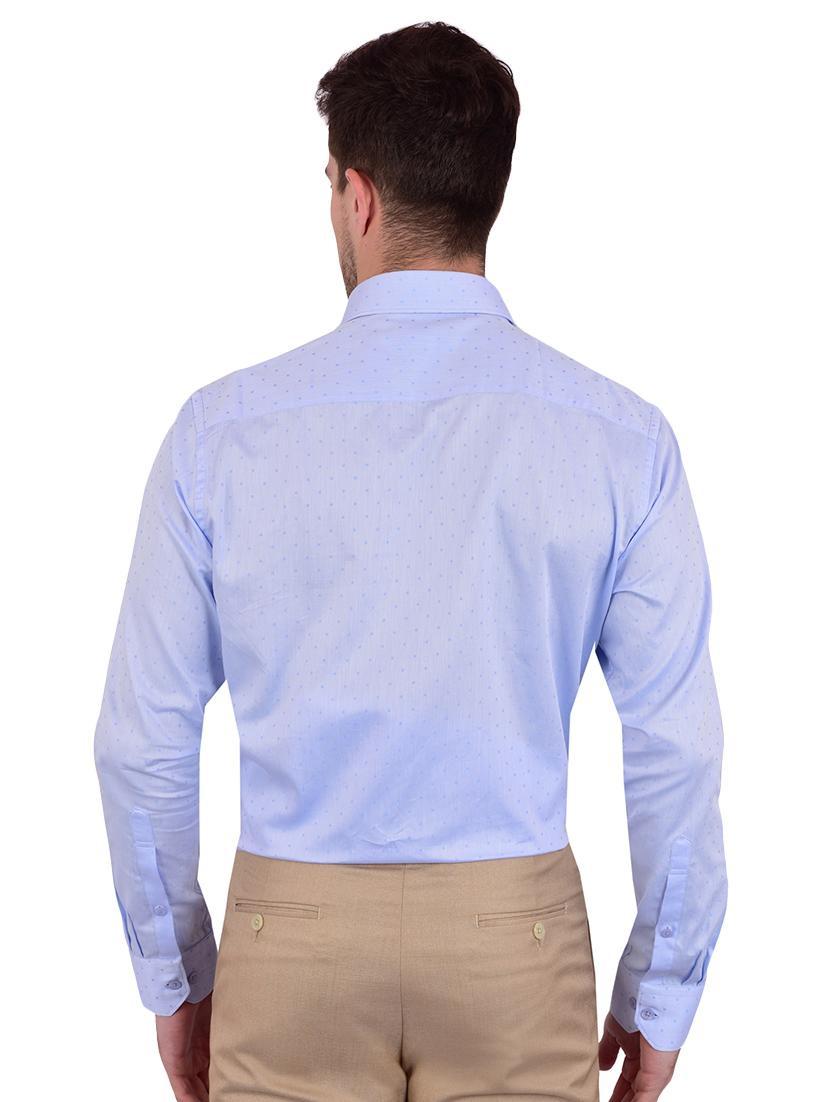 blue self design formal shirt - 17119154 - Zoom Image - 3