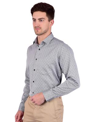 grey self design formal shirt - 17119155 - Standard Image - 2
