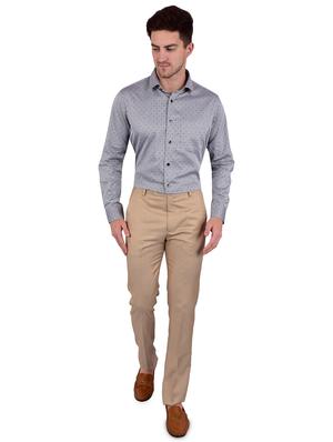 grey self design formal shirt - 17119155 - Standard Image - 4