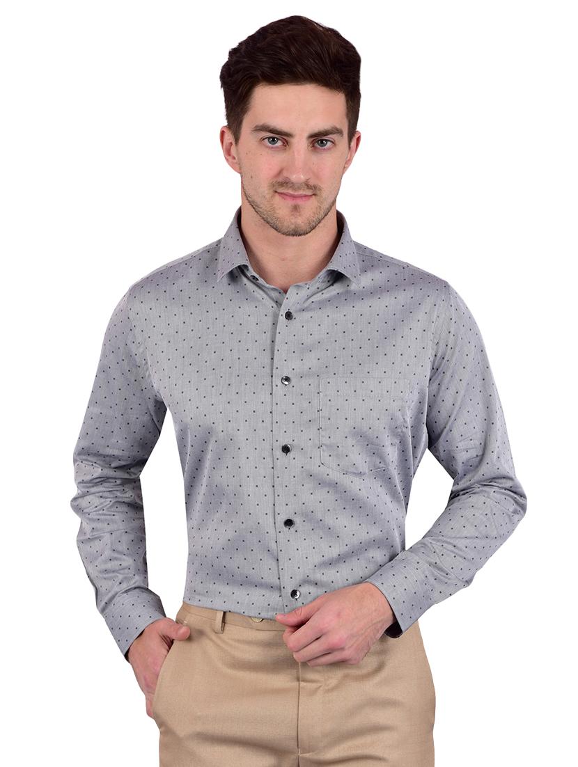 grey self design formal shirt - 17119155 - Zoom Image - 1