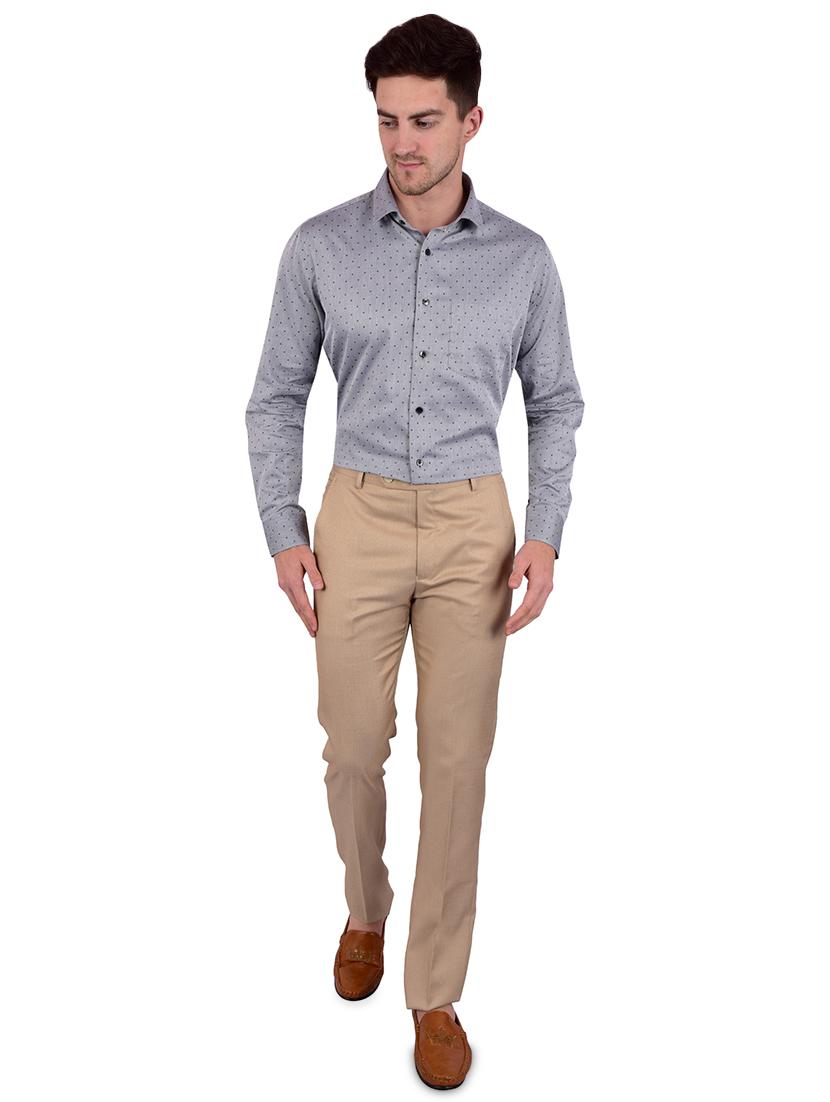 grey self design formal shirt - 17119155 - Zoom Image - 4
