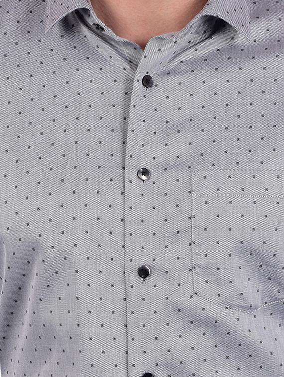 grey self design formal shirt - 17119155 - Zoom Image - 5
