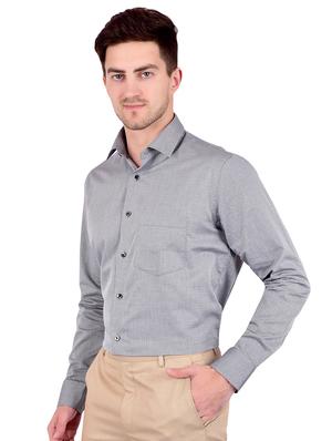 grey checkered formal shirt - 17119159 - Standard Image - 2