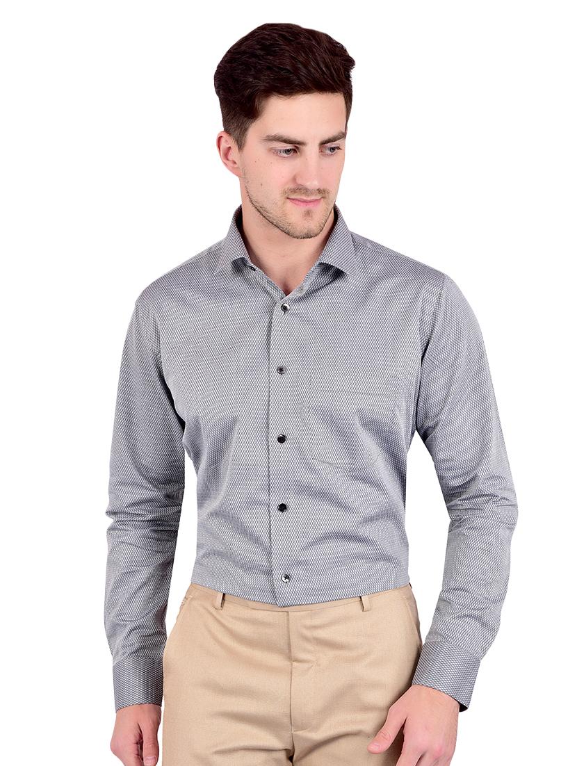 grey checkered formal shirt - 17119159 - Zoom Image - 1