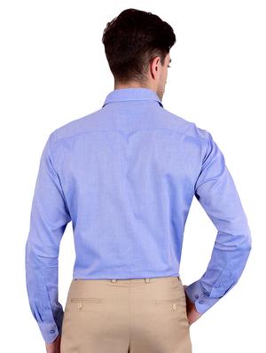 blue self design formal shirt - 17119160 - Standard Image - 3