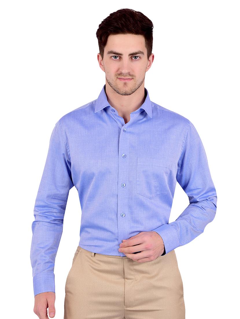 blue self design formal shirt - 17119160 - Zoom Image - 1