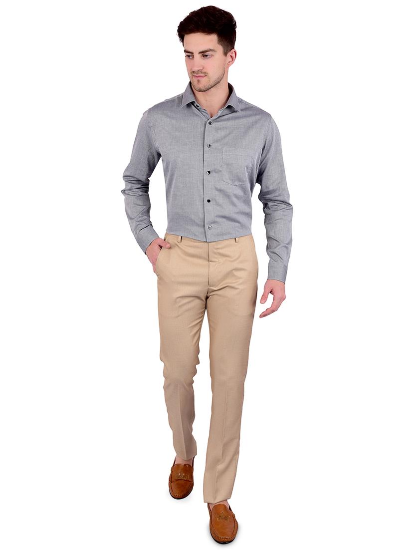 grey self design formal shirt - 17119161 - Zoom Image - 4