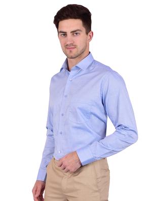 blue solid formal shirt - 17119167 - Standard Image - 2