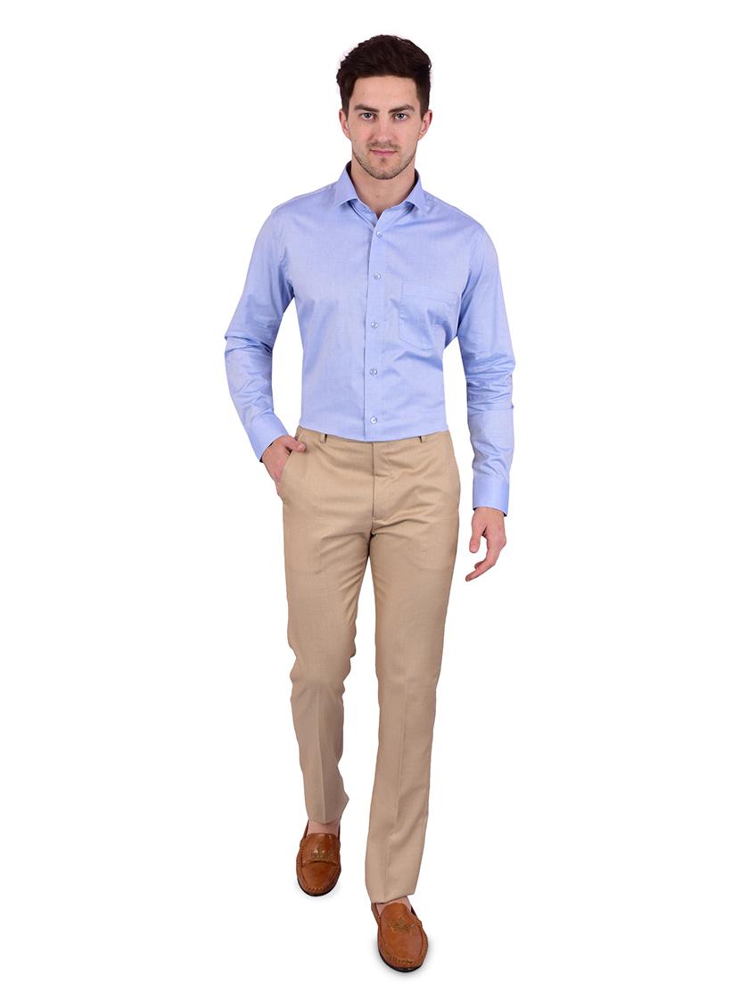 blue solid formal shirt - 17119167 - Zoom Image - 4