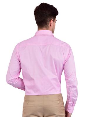 pink solid formal shirt - 17119168 - Standard Image - 3