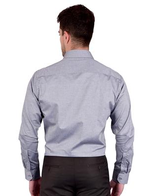 grey solid formal shirt - 17119169 - Standard Image - 3