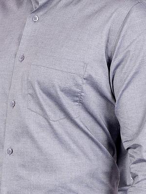 grey solid formal shirt - 17119169 - Standard Image - 5