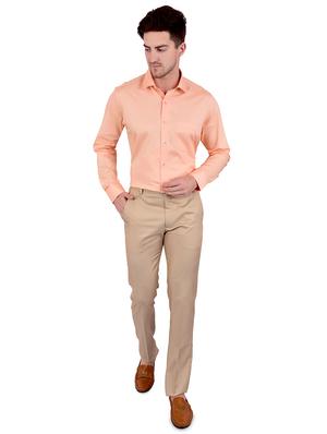 orange solid formal shirt - 17119170 - Standard Image - 4