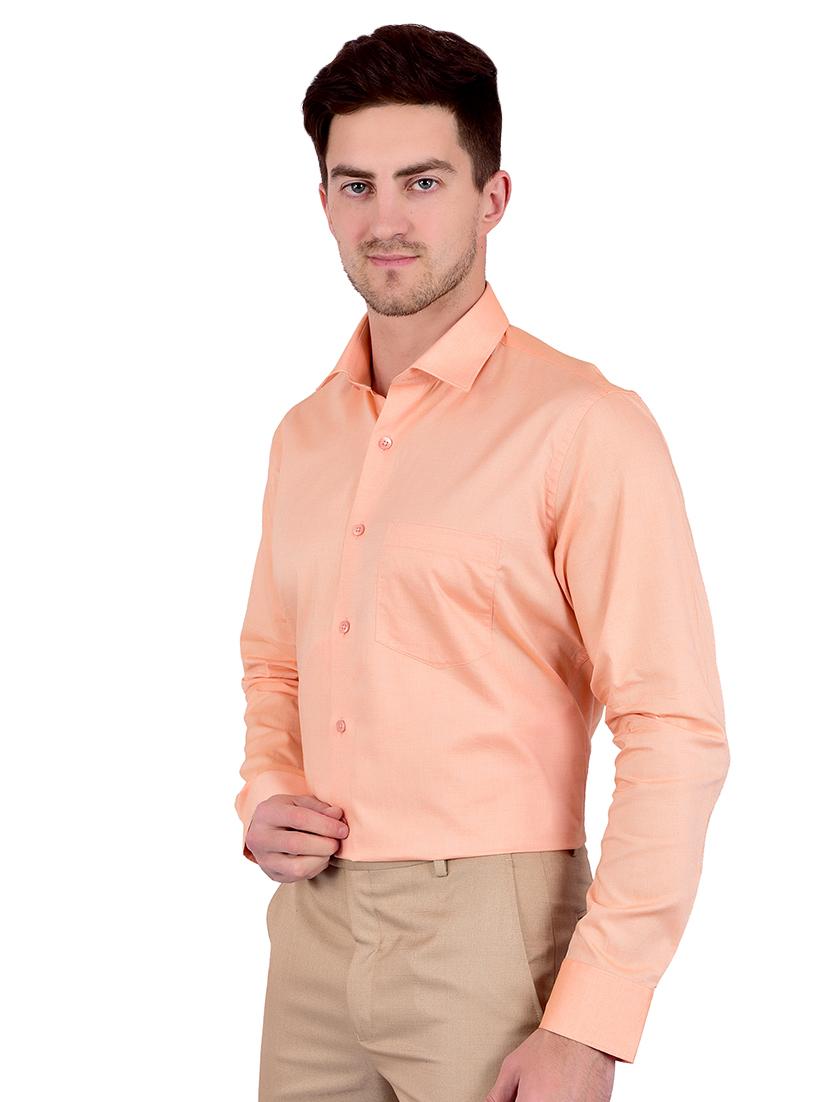 orange solid formal shirt - 17119170 - Zoom Image - 2