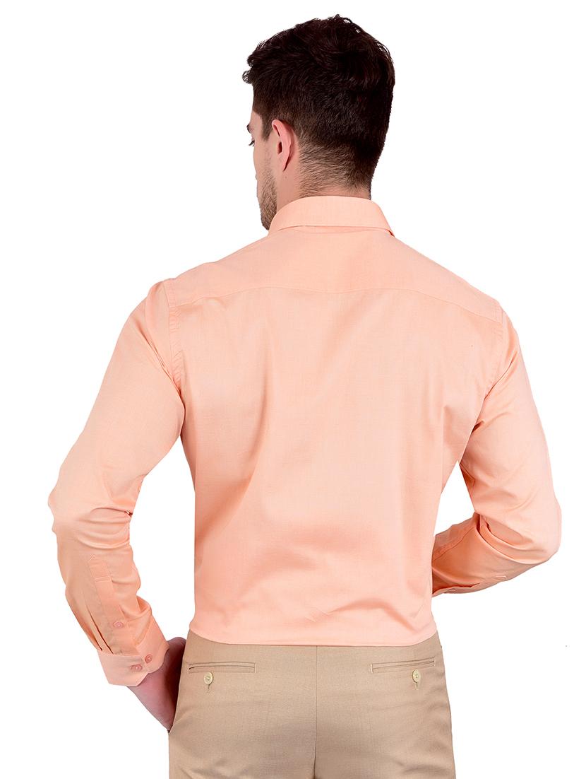 orange solid formal shirt - 17119170 - Zoom Image - 3
