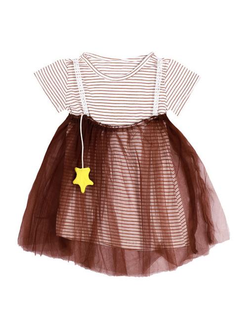 brown cotton frock - 17119255 - Standard Image - 1