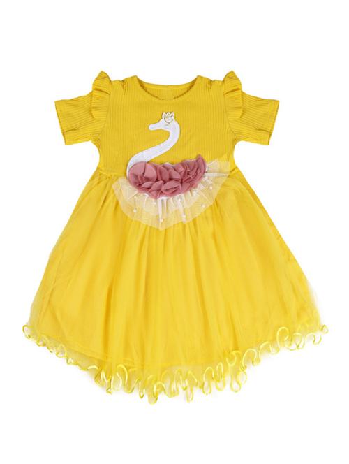 yellow net frock - 17119296 - Standard Image - 1