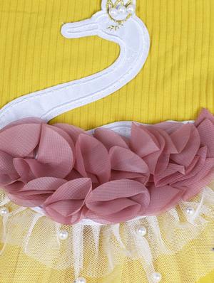 yellow net frock - 17119296 - Standard Image - 3