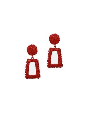 red metal drop earring - 17119520 - Standard Image - 2