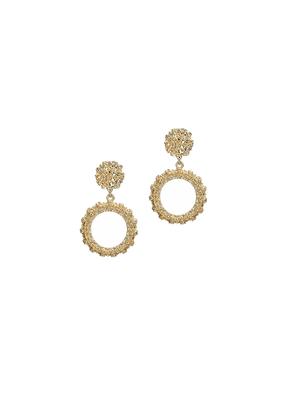 gold metal drop earring - 17119523 - Standard Image - 2