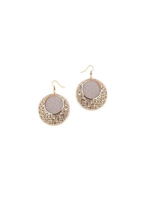 gold metal drop earring - 17119527 - Standard Image - 2