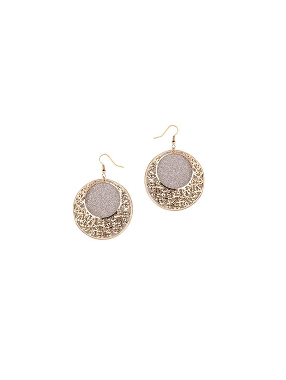 gold metal drop earring - 17119527 - Zoom Image - 2