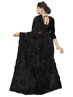 solid embroidered saree with blouse - 17120088 - Standard Image - 2