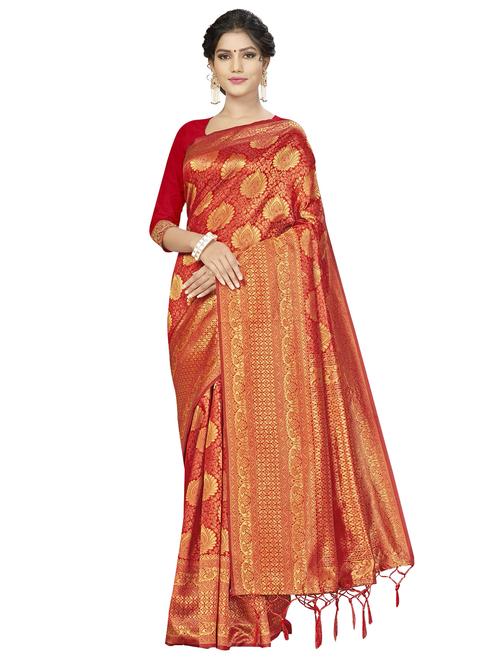self design banarasi saree with blouse - 17120110 - Standard Image - 1