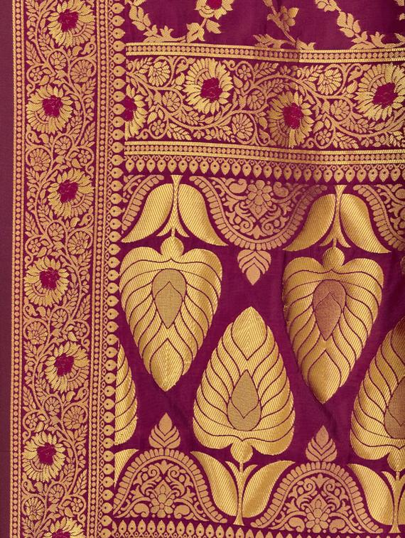 multi colored art silk banarasi saree with blouse - 17120136 - Zoom Image - 3