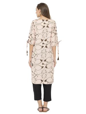 printed high-low kurta - 17120379 - Standard Image - 3