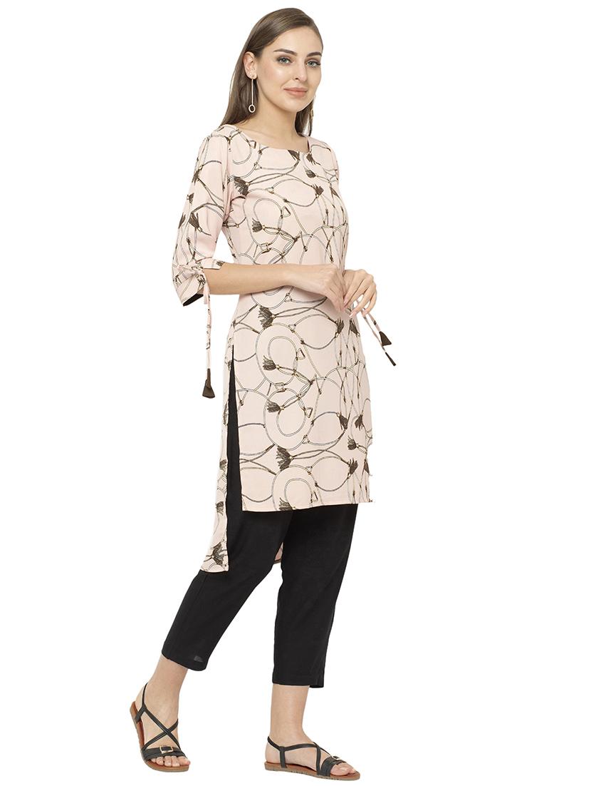 printed high-low kurta - 17120379 - Zoom Image - 2