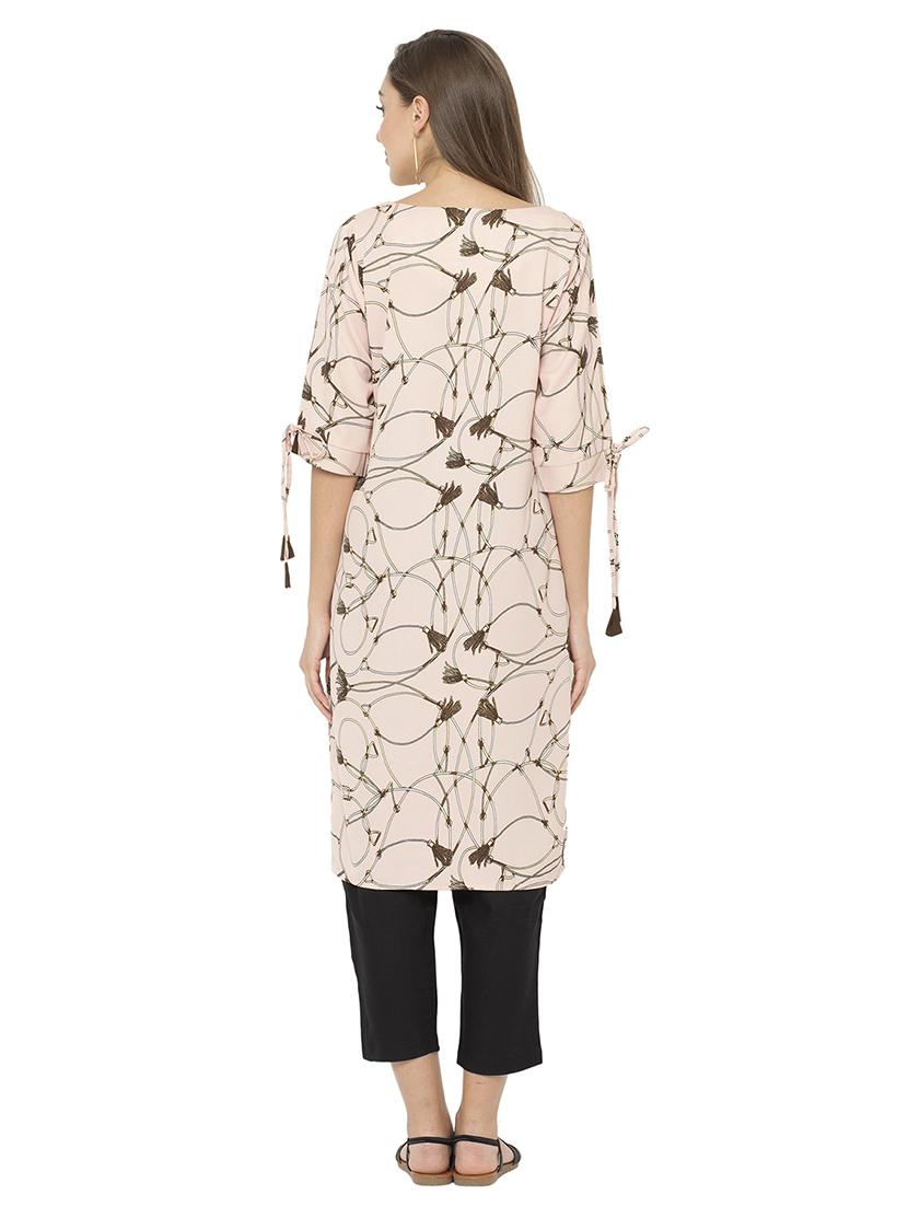 printed high-low kurta - 17120379 - Zoom Image - 3