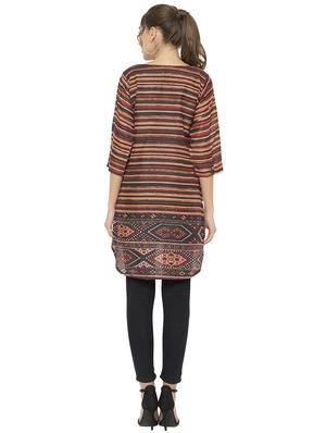printed high low kurta - 17120383 - Standard Image - 3