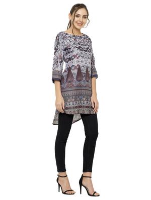 printed high low kurta - 17120384 - Standard Image - 2