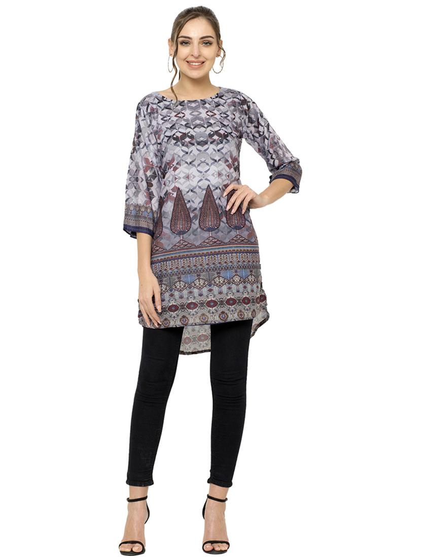printed high low kurta - 17120384 - Zoom Image - 1