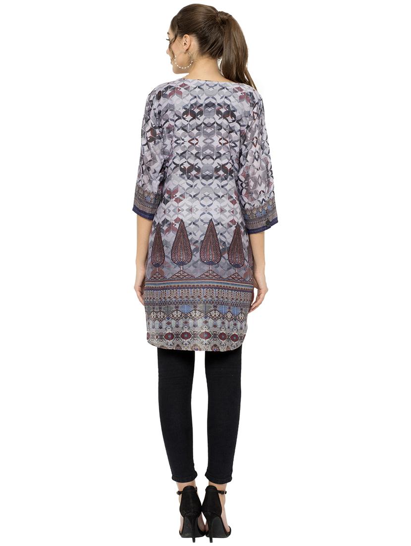 printed high low kurta - 17120384 - Zoom Image - 3