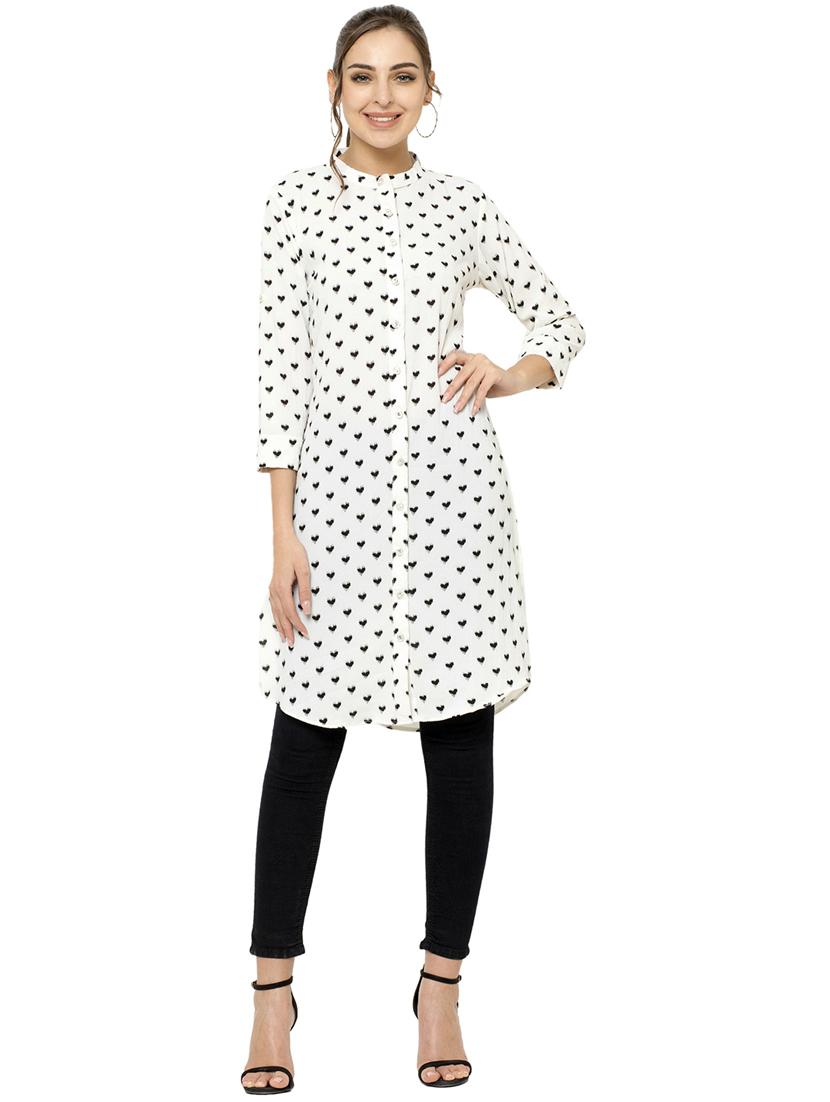 printed straight kurta - 17120386 - Zoom Image - 1