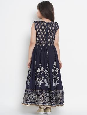 navy blue printed lehnga choli - 17120419 - Standard Image - 3